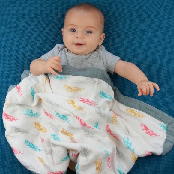 Feathers & Arrows Triple Layer Swaddle Blanket - Picture 1 of 3